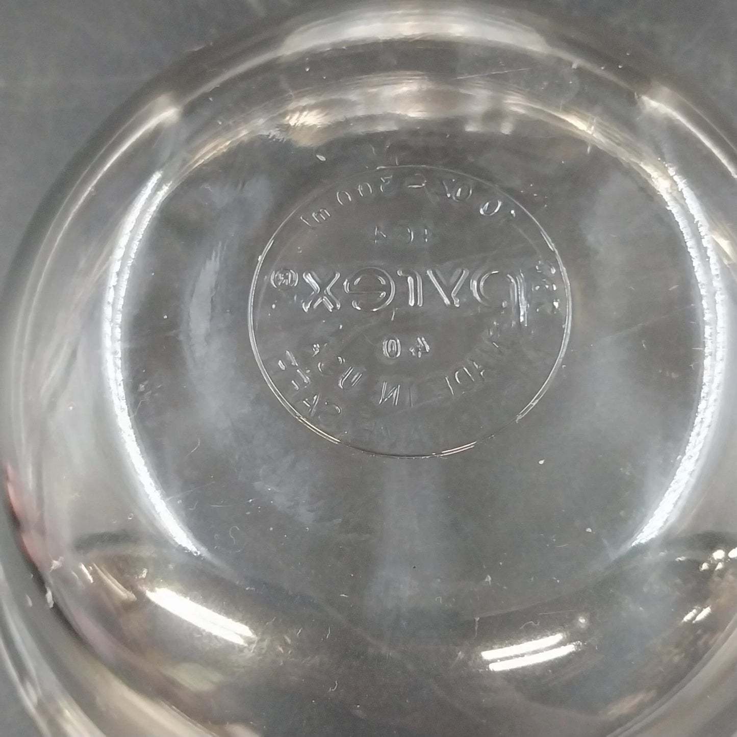 Pyrex 464 Clear Glass Custard Baking Bowls 4 Pcs Scalloped 3 Ring 10 oz USA Vtg