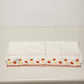 Solid White Twin Flat Sheet and Matching Pillow Case w Red & Yellow Floral Trim