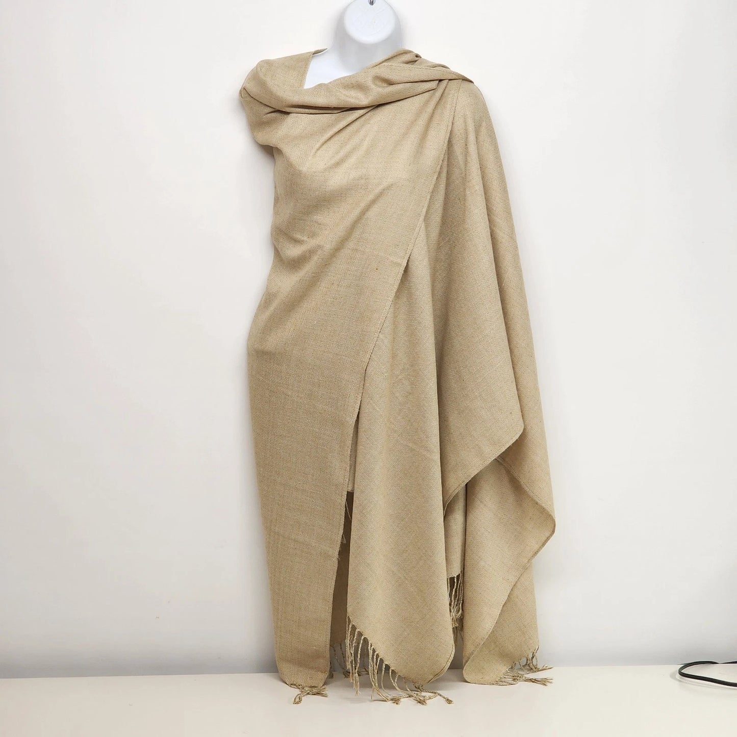Bijoux Terner Tan Scarf Wrap Open Front Pashmina Shawl Oversized Stole 63"x48"