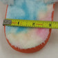 Dannto Women Size 9 Rainbow Relax Slipper Fuzzy Tie-Dye Cross Bands Arch Support