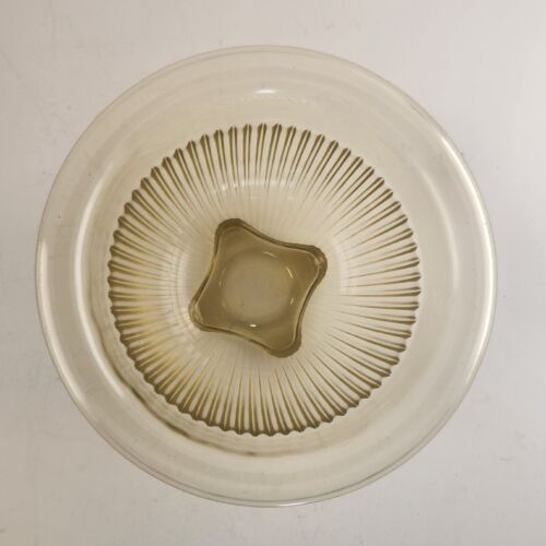 Federal Glass Golden Glow 3 Piece Mixing Nesting Bowls Ribbed Rolled Edge Yellow