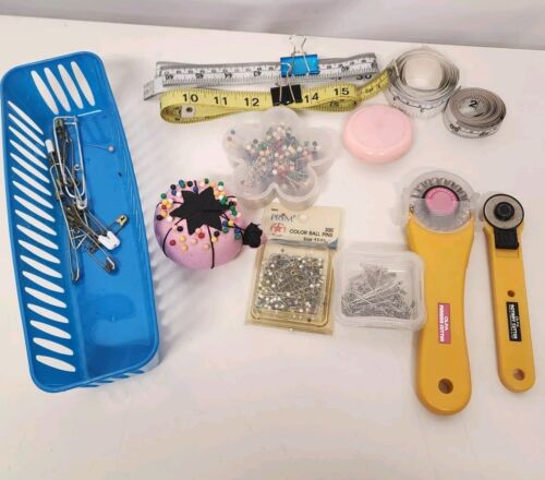 Sewing Lot Olfa Pinking Cutter Straight Pins Dean Tape Measure Rotary cushion