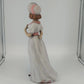 Holland Mold Lady Figurine White Pink Dress Hand Painted Ceramic 17" Vintage