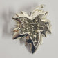 Gold Tone Leaf Brooch with Clear Rhinestones Brushed Finish 1.5" x 2" Vintage