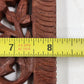 Hand Carved Wood Trivet 8" Square Gold Inlay Floral Leaves Design India Vintage
