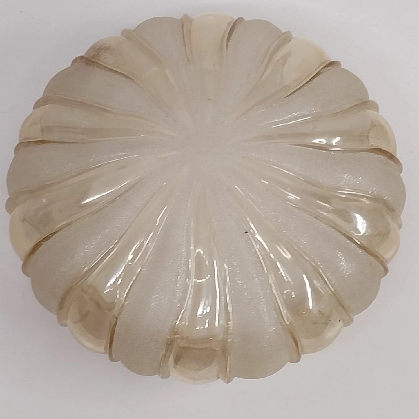 Amber Glass Ceiling Light Shade 12" Ribbed Pumpkin Flush Mount 9" Fitter Vintage