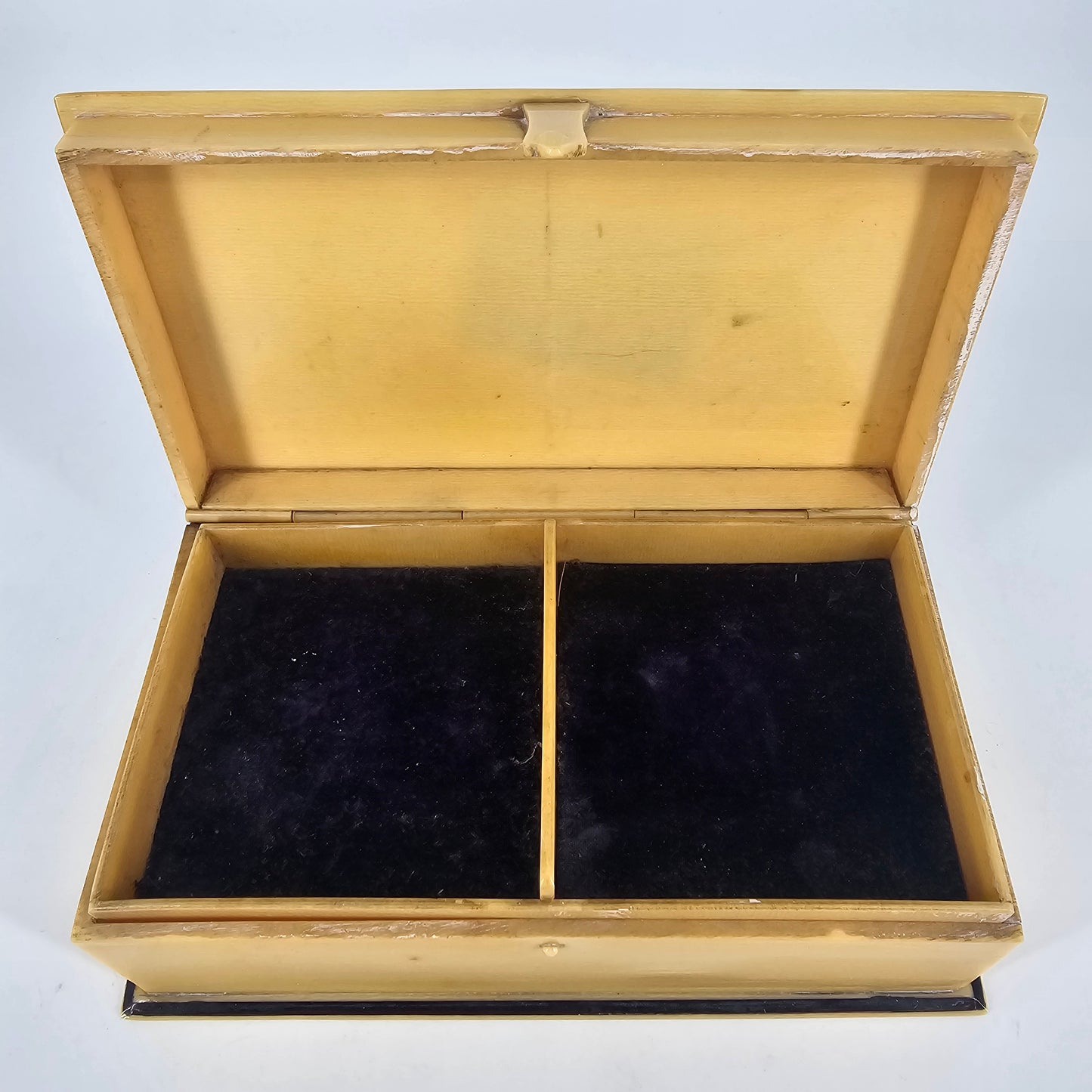Vanity 2-Tier Jewelry Dresser Box Velvet Interior 1940's Jewelry Dresser Trinket