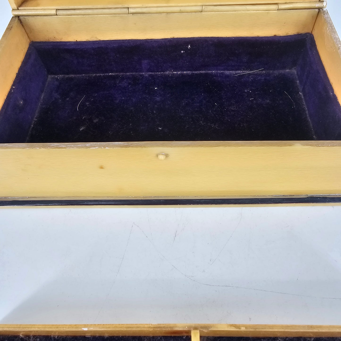 Vanity 2-Tier Jewelry Dresser Box Velvet Interior 1940's Jewelry Dresser Trinket