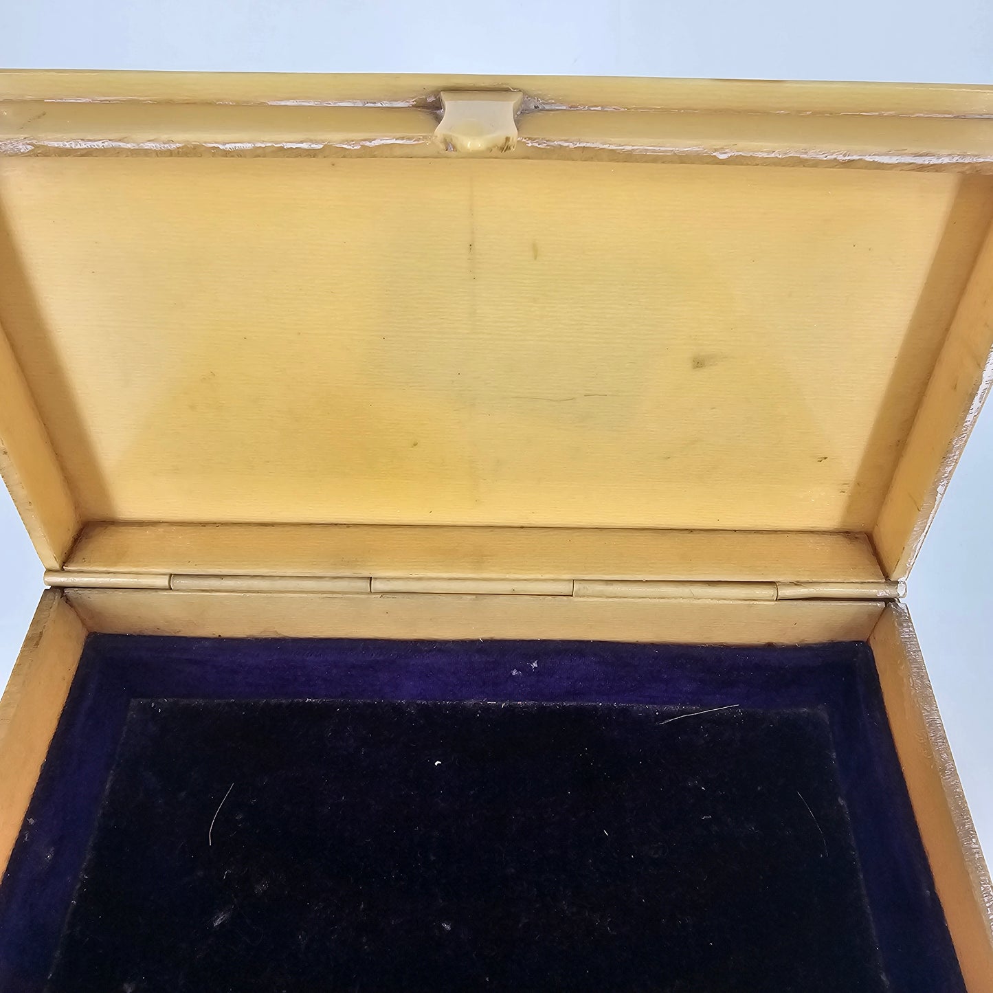 Vanity 2-Tier Jewelry Dresser Box Velvet Interior 1940's Jewelry Dresser Trinket