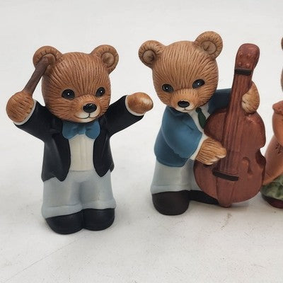 Homco Collections No 1422 Set of 6 Symphony Orchestra Musical Teddy Bears Vtg