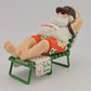 Cleveland Browns Santa Christmas Ornament on Beach Chair by Russ China 3.5" Vtg