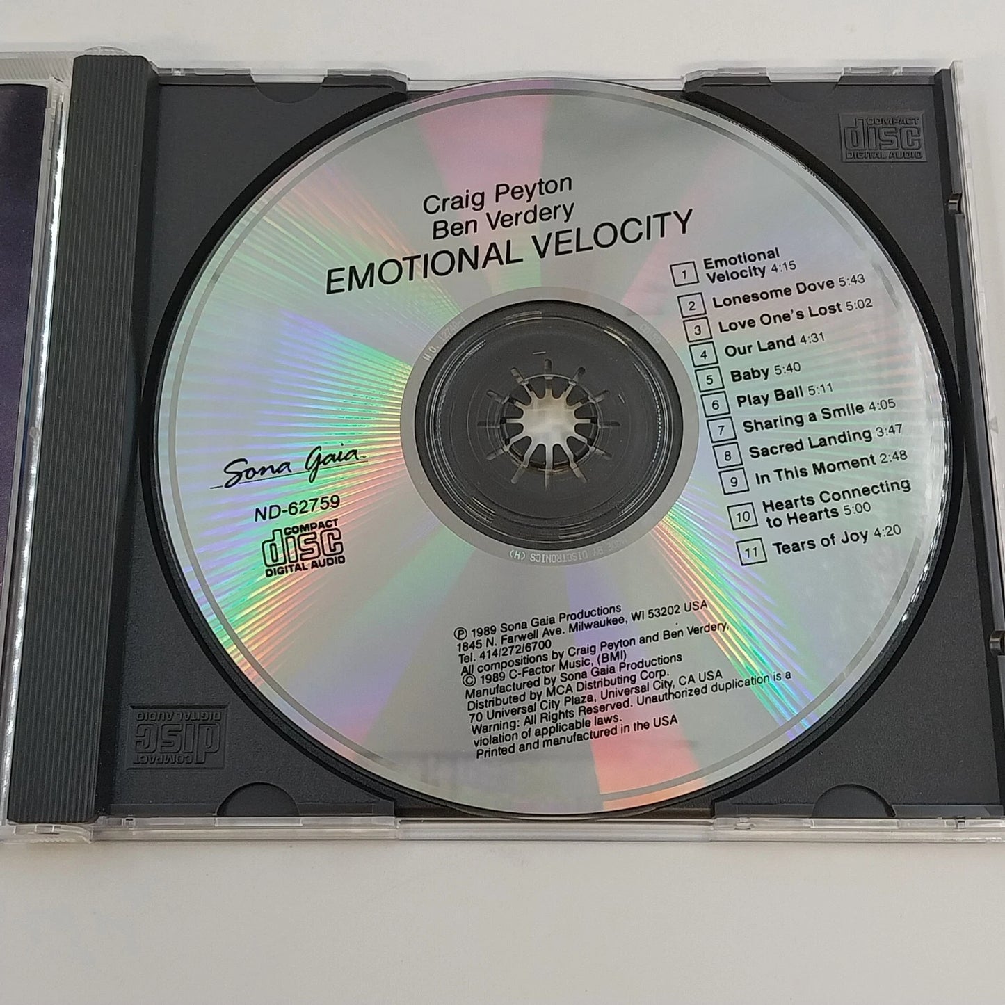 Craig Peyton 5 CD Emotional Velocity Lifeline Song From Home Web Tropical Escape