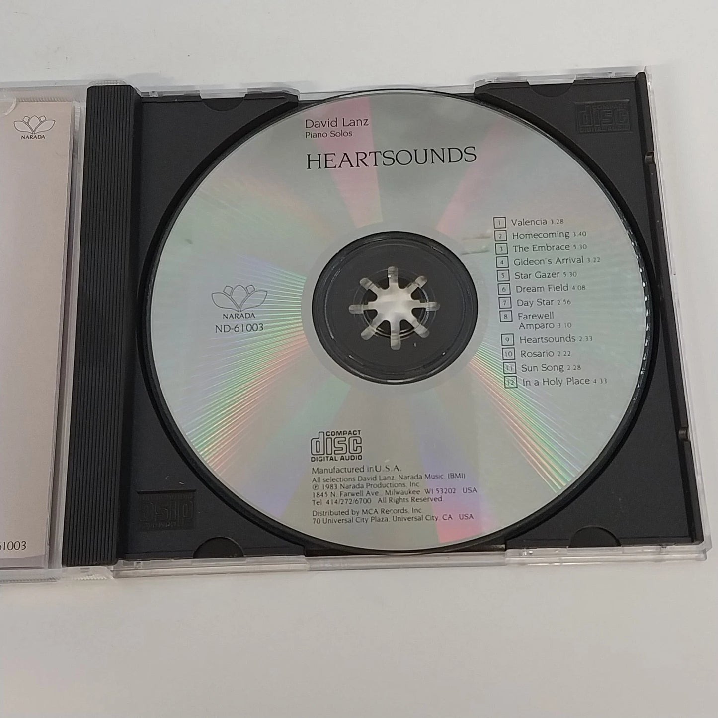 David Lanz Heartsounds CD Paul Speer Narada ND-61003 New Age Piano Solo 1983