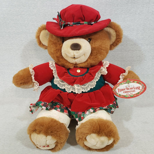 Vintage NWT 1994 K-Mart Christmas A Teddy Bear Lane Stuffed Animal Plush Toy
