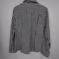 Tracy M Black White Striped Zip Front Blouse Women Large