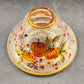Yankee Candle Large Jar Shade Crackle Glass Pumpkin & Autumn Leaves Fall Holiday