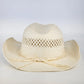 All White Straw Paper Woven Cowboy Hat Western Summer Sun Hat White Rope Band