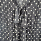 Style & Co Tunic Top Women 14 Black White Polka Dot Long Sleeve Blouse Polyester