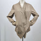 DKNY Jeans Women Waist Length Jacket Large Beige Open Front Long Sleeve Vintage