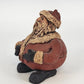 Studio Pottery Santa Claus Figurine Hand Sculpted Round Distressed Christmas 5"
