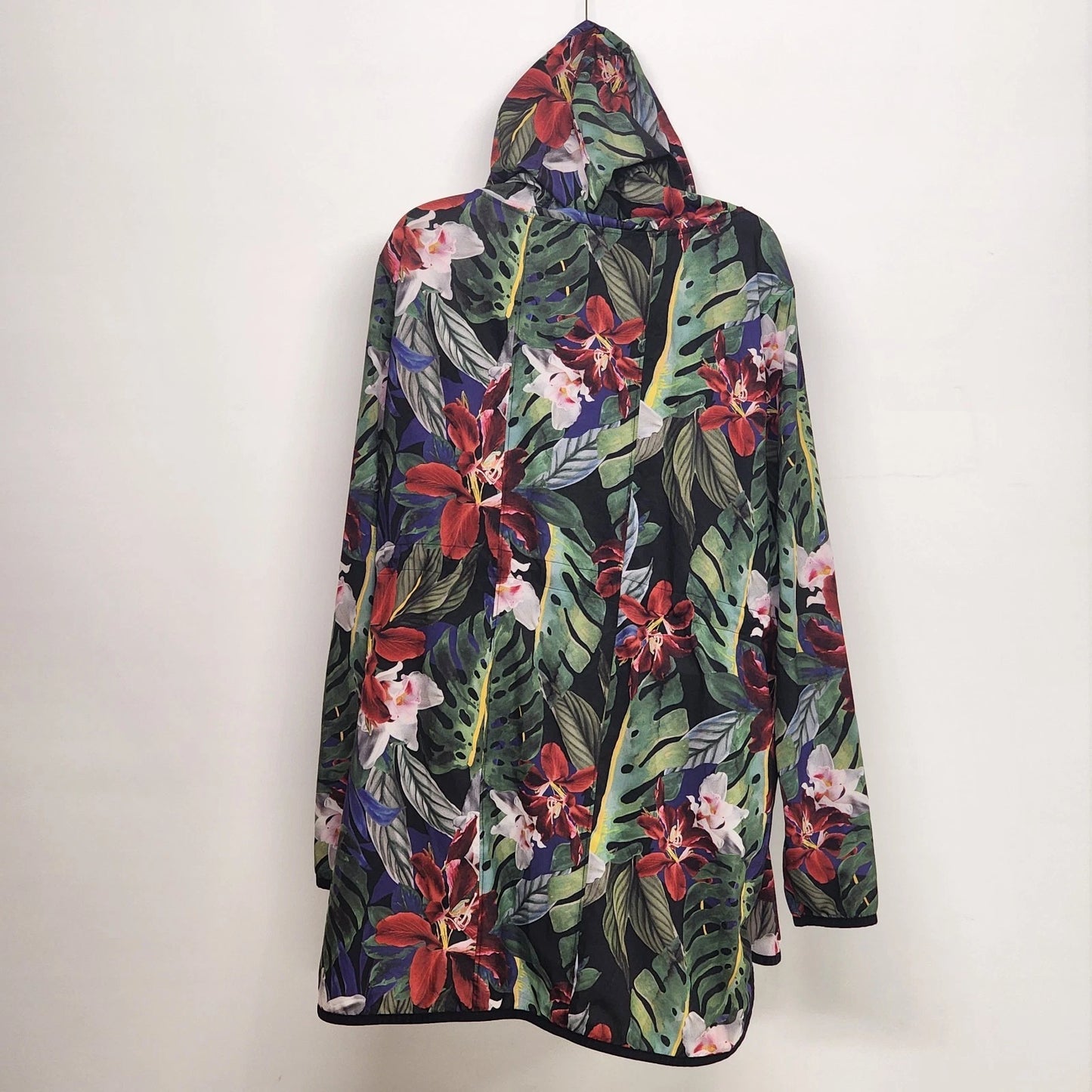 C&C California XL Floral Hooded Jacket Drawstring Windbreaker