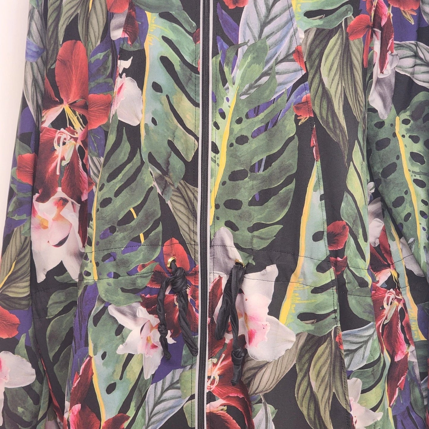C&C California XL Floral Hooded Jacket Drawstring Windbreaker