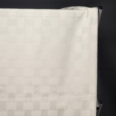 White Rectangle Tablecloth with Windowpane Checkered Striped Pattern 82" x 62"
