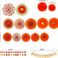 Winlyn 21 Pc Fall Party Decoration Set Orange Paper Fans Pom Poms Banner Garland