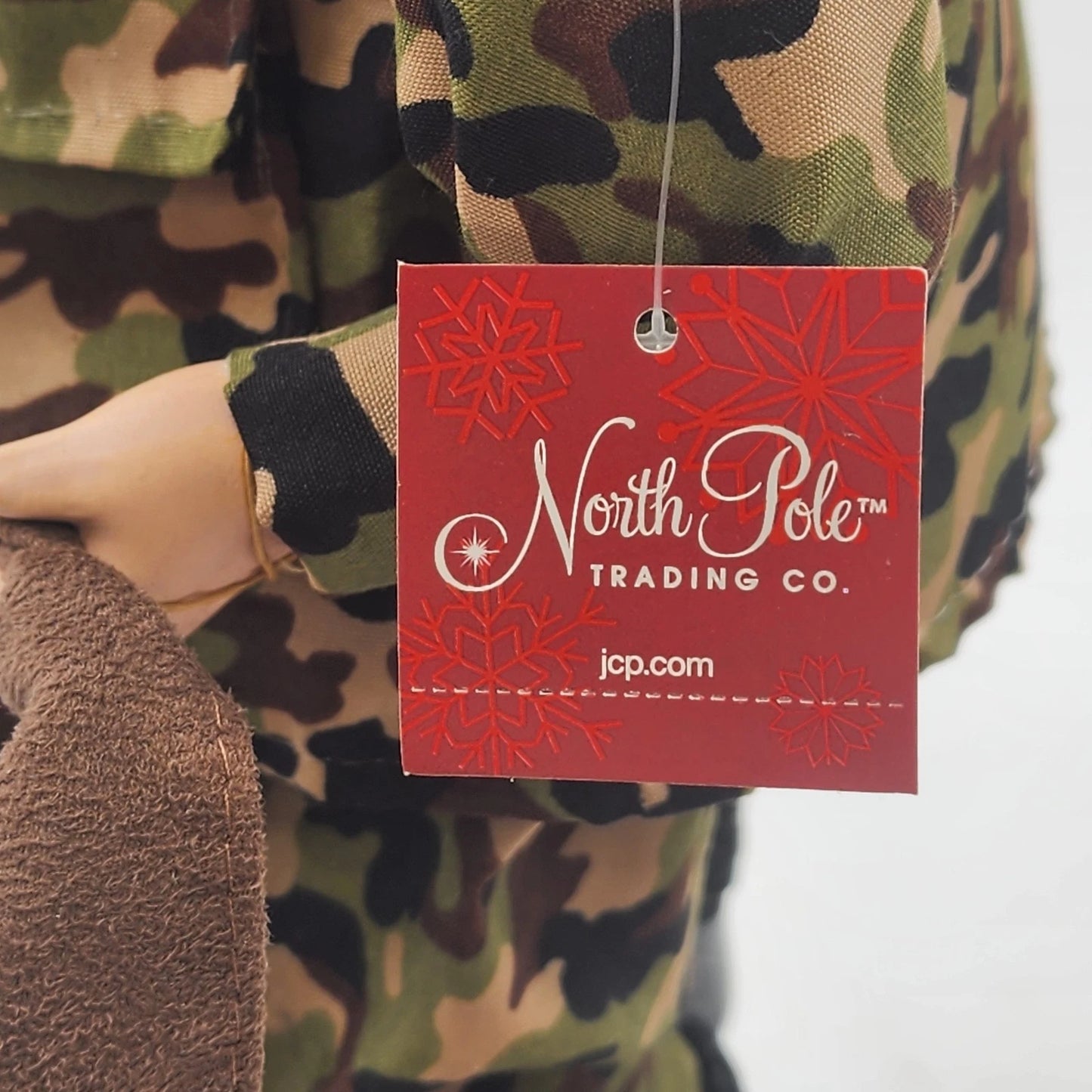 Camouflage Santa Claus Tabletop Figurine 19" Christmas US Flag Bag of Gifts NWT