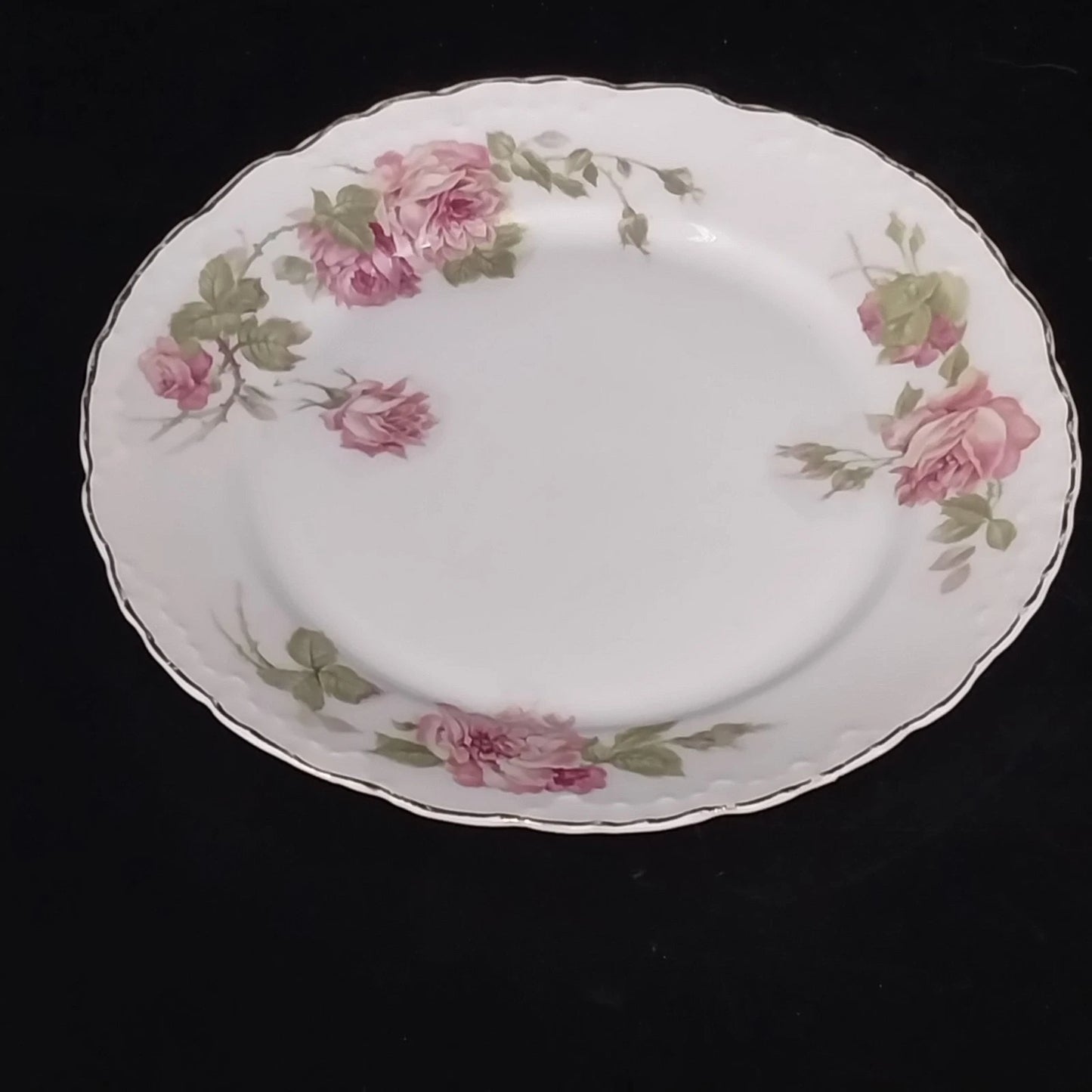 RC Monbijou Rosenthal Rose Bavaria Salad Plate Pink Floral Gold Scallop Germany