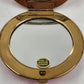 Guilloche Enamel Compact Hot Pink Red Mirror Brass Rim West Germany