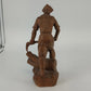 Hand Carved Natural Wood Man Woodcutter Lumberjack Figure 9" Folk Art Sculpture