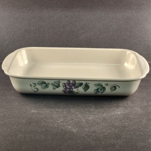 Pfaltzgraff Grapevine 13" x 8" x 2" Rectangular Baker Bowl Casserole Purple Pink