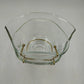 Tri-Top Chip Dip Serving Bowl Set Clear Glass Metal Bracket Indiana Glass Modern