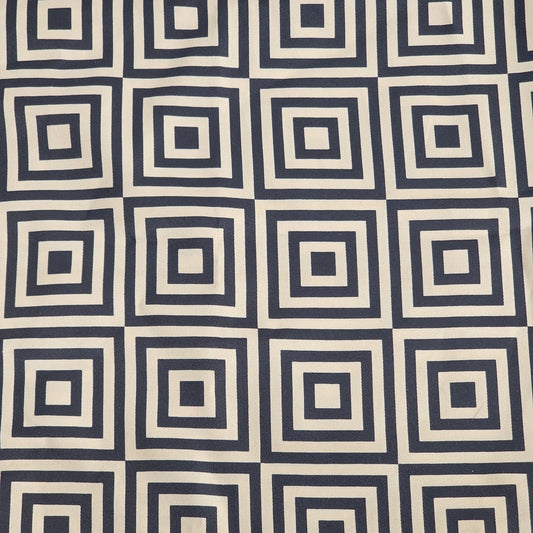 Totes Square Scarf Black Beige Geometric Print 27" Polyester Shawl Wrap China
