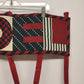Red Black NOEL Wall Hanging Christmas Holiday Red Bows with Gold Bells 24.5"x9"