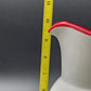 Four’s Gift Rooster Pitcher 9.5" White Ceramic Red Trim w Handle 2003 Farmhouse