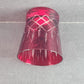 Garnet Red Cut to Clear Bohemian Glass Decanter Clear Stopper & 6 Rock Glasses