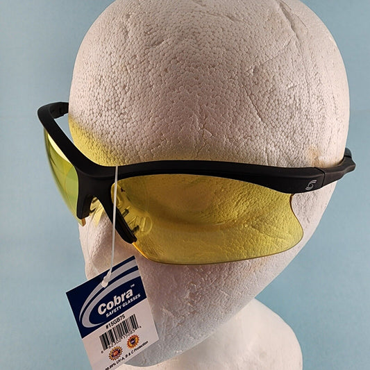 Cobra Safety Glasses by Gateway Black Frame Polycarbonate Lens Meets ANSI Z87 (Amber)