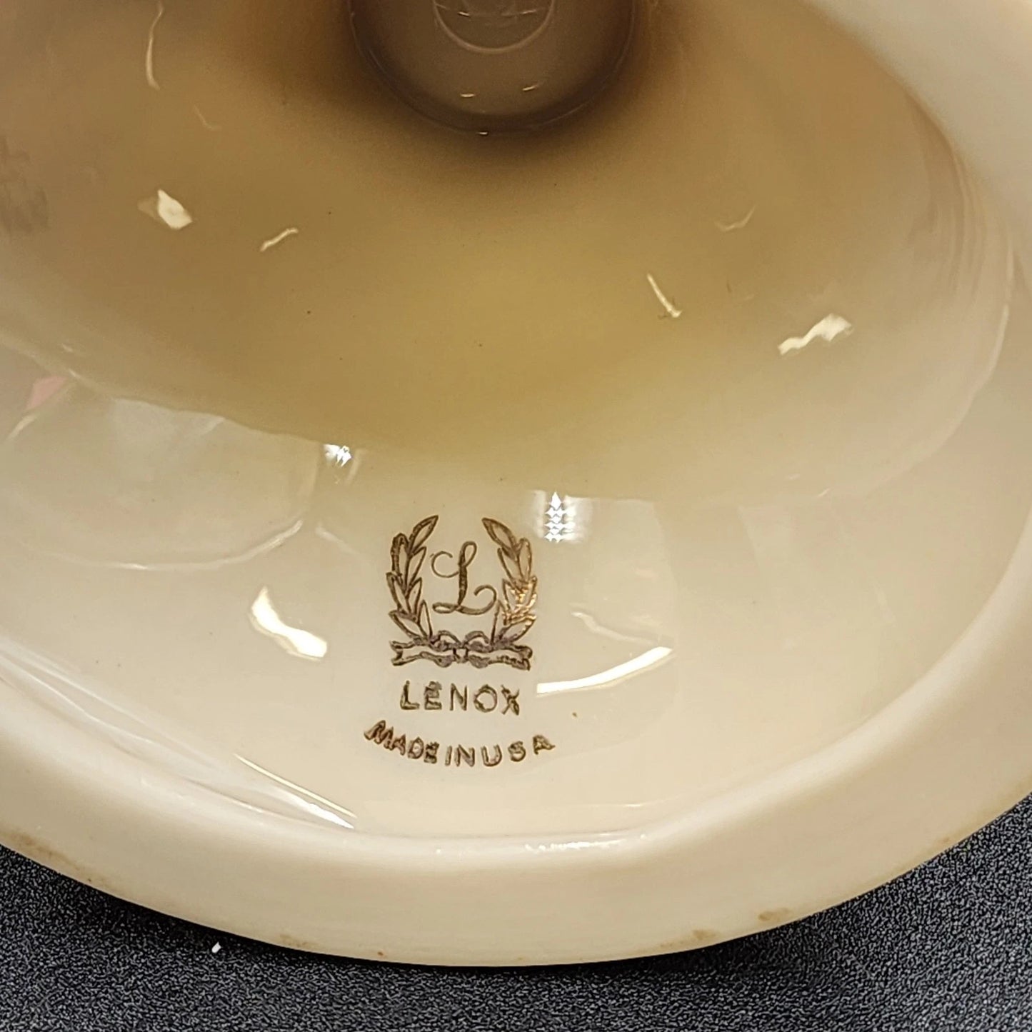 2 Lenox Candlestick Holders Dimension Holiday White China 24K Gold Trim