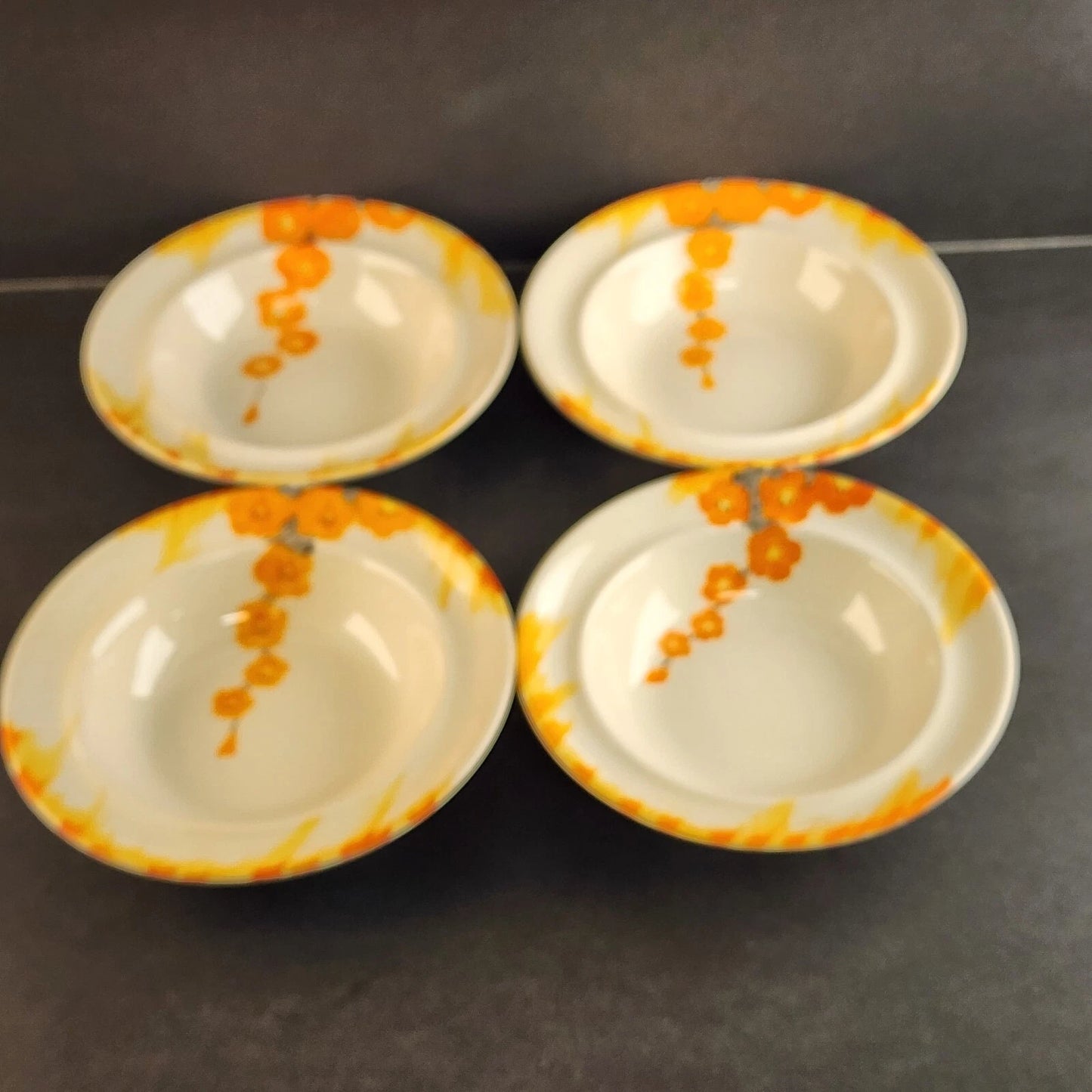 Swinnertons Ironware Pottery Cream Bowl Set 5 Pc England 1930s Vintage