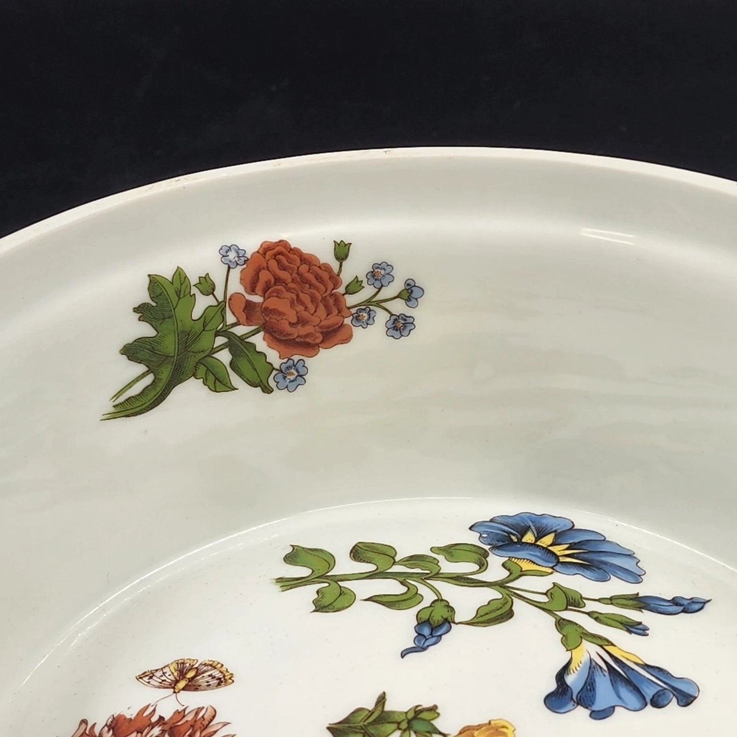 BIA Cordon Bleu Caroline Casserole Dish 8" Round Floral Souffle Baker No Lid Vtg