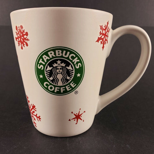 2010 Starbucks Coffee Snowflake Mug Ceramic Cup White Christmas Tea Hot Beverage