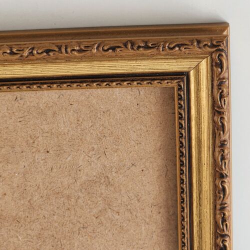 Burnes of Boston Ornate Picture Frame 8x10 Photo Hang or Free Stand Plastic Gold