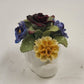 Aynsley Bone China Flower Bouquet Swan Base Figurine England Vintage