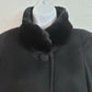Albert Nipon Black Wool Maxi Coat Faux Fur Collar Cuffs Size 10 Vintage Elegant