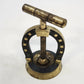 Horseshoe Screw-Down Nutcracker Gold Tone Metal T-Handle Tabletop 3.5" Patina
