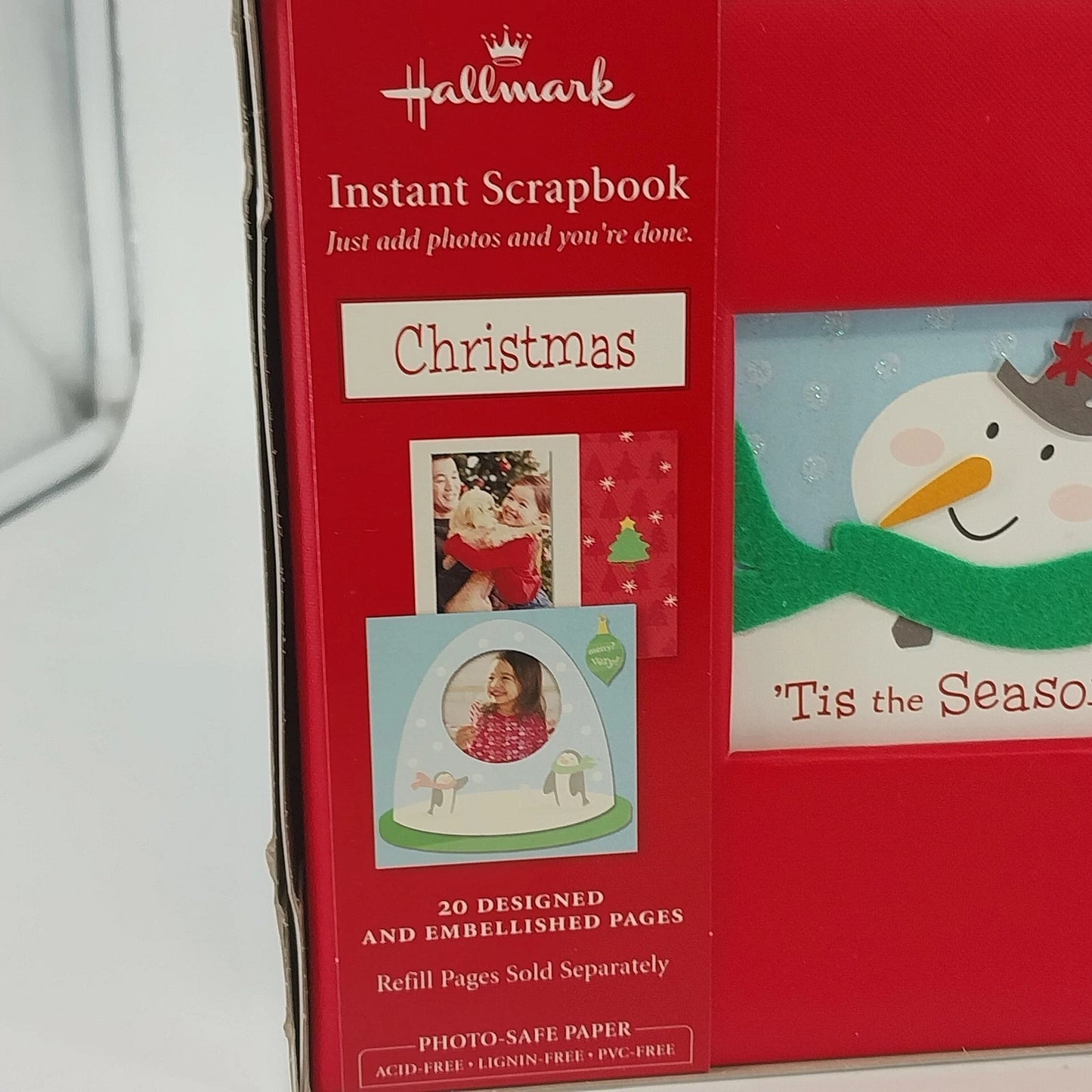 Hallmark Christmas Tis the Season Instant Scrapbook 20 Pages 6" x 6" Red New