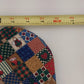 Homespun Holidays Christmas Stocking Patchwork Cotton Heart Lace Button 15" Vtg