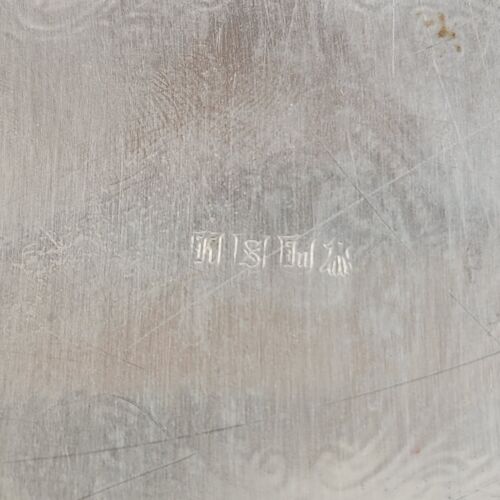 Vintage Silver Plated Engraved Serving Tray with Handles 10"x6"